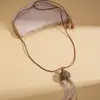 Estilo Étnico Europeo y Americano Cadena de Suéter con Borla de Perla Artificial Núcleo de Fruta de Cerámica Moda Retro Personalidad Nicho Collar de Gama Alta