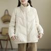 Chamarra de Plumas Corta para Mujer 2024 Nuevo Estilo Coreano Holgada Casual Engrosada Cálida Plumón de Pato Blanco Chaqueta Moderna