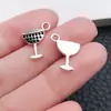 Accesorios de Aleación DIY Colgante Serie Copa de Vino Tinto Pendientes Pulsera Collar Llavero Colgante de Joyería de Plata Antigua Transfronterizo