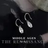 Pendientes Geométricos Ovalados de Zirconia Estilo Vintage Ligero Mediados de Siglo Estilo Normcore de Nicho Elegante Fresco Pendientes de Gama Alta