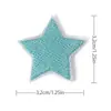 Pegatinas de tela con forma de estrella de cinco puntas en color, venta al por mayor, accesorios para ropa, zapatos y sombreros, parches bordados, pegatinas de tela, sellos de bordado por computadora.