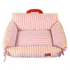 Sofá a rayas para perro, cama para gato, apto para todas las estaciones, generosamente acolchado, suave y agradable para la piel, cama para mascotas, cama para perro, cama para gato