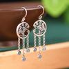 Aretes de plata S925 de ciervo dorado, retro, lujo ligero, mucho dinero, árbol de dinero antiguo, aretes largos para mujer, aretes personalizados