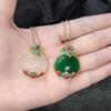 Colar de calcedônia natural com incrustações de jade em ouro antigo e pingente de acessórios de vestuário Han pingente de jade branco para mulheres
