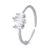 Anillo Ajustable Irregular Escalonado con Tachuelas de Diamante tipo Cubo de Azúcar para Mujer, Diseño de Nicho, Estilo Minimalista Ins, Anillo Versátil Apilable