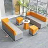 Canto Sofá Criativo Recepção de Escritório Área de Lounge Cabine Sofá de Negociação Mesa de Centro Simples Moderna