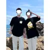 Camisetas Combinando de Casal para Verão [Algodão Puro Penteado] para Homens e Mulheres, Camisetas Especiais de Manga Curta Soltas de Comprimento Médio para Mulheres