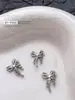 Acessórios Populares Transfronteiriços para Nail Art Laço Branco K, Fitas Versáteis Tridimensionais de Gravata Borboleta de Metal Peças para Decoração de Unhas DIY