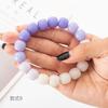 Pulseira DIY de Sementes de Bodhi Imitação Coloridas em Degradê Cristalino, Corrente Pendente de Contas Estilo Floresta, Pulseira que Muda de Cor para Homens e Mulheres