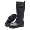 Botas de Lluvia para Mujer, Modernas y Versátiles, Botas de Lluvia para Adultos, Botas Clásicas Rojas tipo Caballero, Zapatos Impermeables Antideslizantes, Botas Largas de Agua