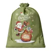 Bolsas de Arpillera con Cordón Navideñas, Bolsas de Arpillera con Cordón para Empaque de Regalos Navideños, Bolsas de Dulces para Niños, Bolsas de Regalo para Fiestas Navideñas