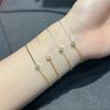 Pulseira de Corda Vermelha Francesa Banhada a Ouro com Diamante Único Pulseira de Corda Vermelha Pequena Meio Corda Meio Corrente Presente Benmingnian Nicho Feminino de Alta Qualidade