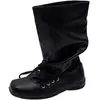 Botas versátiles de suela plana para pantorrilla ancha de otoño e invierno, botas de moda, estilo coreano retro plisado nuevo 2026, botas de media caña con cordones