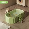 Bañera Plegable Azul para Niños de Interior para Bebés, Tina de Baño Engrosada, Tina de Cuidado Inflable Ampliada y Alargada