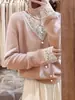 Suéter de Punto con Escote en V de Encaje Estilo Francés 2026 Primavera Estilo Puro Deseo Top Interior para Mujer Suéter Base a la Moda