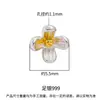 Botão de flor de botão de flor de cerejeira banhado a ouro pequeno e fresco de prata pura 999 Pingente de flor Acessórios para miçangas e cordões DIY