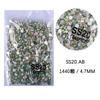 Fondo plateado 1440 pedrería de fondo plano para decoración de uñas no se caen fondo diamante austriaco blanco AB transparente redondo vidrio decoraciones de diamantes