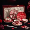Conjunto de Louças Cerâmicas para Recém-Casados, Tigelas, Pratos, Copos, Presente de Casamento, Presente para Melhor Amigo(a) noivado, Caixa de Presente Prática para Ocasiões Felizes