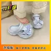 Sandalias Zueco Estilo Dulce con Lazo 2025 para Mujer, Zapatos de Playa Cerrados Antideslizantes de Suela Gruesa, Sandalias Casuales de Playa para Exteriores