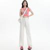 Jeans Blancos de Lyocell Seda de Hielo para Mujer Primavera y Verano Rectos Cintura Alta Pequeña Versión Estrecha Pantalones de Pierna Ancha de Seda de Hielo Delgados