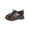 Zapatos de Cuero Estilo Británico para Niñas 2026 Primavera y Otoño Suela Blanda Antideslizantes Zapatos de Princesa con Lazo para Niños Planos Versátiles de Rendimiento