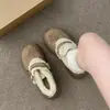 Zapatos de Algodón para Nieve con Suela Gruesa Acolchados de Felpa de Venta Caliente para Mujer Invierno 2026 Nuevo Estilo Calientes para Exteriores que Aumentan la Altura Zapatos tipo Birkenstock para Mujer