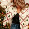 Nueva chaqueta vaquera corta de algodón puro Navidad otoño e invierno estampado 3D personalidad moderna top ajustado para mujer