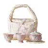 Juego de Té Wisteria Chunying Pintado a Mano de Fábrica Set Conveniente Cerámica Gaiwan Taza de Té Utensilios Especiales para Preparar Té Regalo de Inauguración