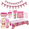 Amazon Barbie Princesa Desenho Animado Festa Infantil Prato de Papel Decorativo Guardanapo de Papel Toalha de Mesa Descartável Louça de Festa
