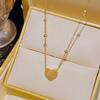 Colar Coreano de Aço Titânio Ouro 18K, Luxo Leve, Nicho, Versátil, Alto Padrão, Não Desbota, Corrente para Clavícula, Acessório de Corrente Elegante para Pescoço