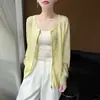 Cardigan de Punto Fino con Cremallera, Estilo Coreano Casual, Delgado, Protector Solar, Ligero y Transpirable, Nuevo para Primavera/Verano 2026 para Mujer
