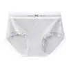 Roupa Íntima de Algodão Puro para Mulheres, Roupa Íntima Feminina Retrô Simples de Cintura Média, Algodão 10A Antibacteriano Cavas Estendidas Crotch Cobertura do Quadril Roupa Íntima para Mulheres