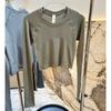 Oferta Especial Top Corto Deportivo de Manga Larga sin Costuras para Mujer Ropa de Yoga de Secado Rápido Pilates Running Ropa de Fitness Casual t