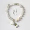 Pulsera de Jade Tianshan de Lujo Accesible en Nicho para Mujeres Pulsera de Perlas y Muguetes Retro como Regalo para Mejores Amigas