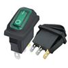 Interruptor Kcd3 Transparente Verde à Prova d'Água 2 Pinos 2 Velocidades Formato de Barco 3 Pinos com Luz à Prova d'Água 2 Pinos Transparente Sem Luz