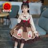 Vestido Infantil de Manga Longa para Primavera e Outono, Vestido Princesa Lolita Infantil, Novo Estilo de Primavera Vestido Bufante Fashion e Doce para Menina