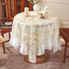 Toalha de Mesa de Poliéster Renda Francesa Vazada Restaurante Luxo Leve Branco Mesa de Sobremesa Decoração de Casamento Capa Pano de Fundo para Foto