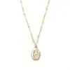 Amazon Transfronterizo Etiqueta Ovalada Virgen María Cadena para Clavícula Collar Multicapa Moderno Personalizado Regalo de Vacaciones para Mujeres