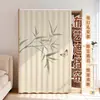 Persiana de Bambu Chinesa Tipo Colante em Trilho Deslizante Cortina para Armário Guarda-Roupa Cortina à Prova de Poeira Armário sem Porta Sapateira Cortina Cover Feia Fixa