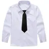 Camisa branca de algodão para meninos Roupas de desempenho de manga comprida Camisa branca feminina do ensino médio Vestido de menino para crianças Uniforme escolar do aluno