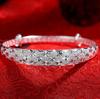 Pulseira Gipping Star Estilo Étnico de Prata 999 Larga para Mulheres Simples Gladiador Barriga Redonda Pulseira de Prata Esterlina Fashion