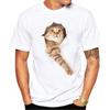 Camiseta de Verano para Hombre 2025 Manga Corta Camiseta de Gato 3D Estilo Europeo y Americano para Hombre Aliexpress Wish Wish