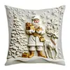 Árvore de Natal Papai Noel Alce Elemento Modelo de Quarto de Hotel Escritório Almofada de Descanso Capa Estampada