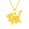 Pingente Gato Arrogante de Ouro Puro 999 Shuibeijin Colar Gato de Ouro Duro 3D Presente de Dia Nacional Festival do Meio Outono para Namorada