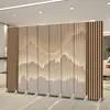 Área de Recepção da Sala de Reuniões Divisória Decorativa Simples Tela Dobrável Móvel Paisagem em Tinta Lavada Tela de Escritório