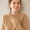 Suéter de Cachemira Grueso con Cuello Redondo para Mujer Estilo Otoño e Invierno 2026 Jersey Holgado Cálido de Manga Larga Camiseta Base de Punto