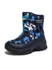 Botas de neve infantis transfronteiriças, forradas com pelúcia de inverno, espessadas e quentes, botas infantis para meninas de cano médio, sapatos de algodão, sapatos de algodão casuais para atividades ao ar livre