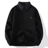 Item Mais Vendido no Exterior, Alta Qualidade, Elegante e Único Suéter de Malha Falso Duas Peças, Blusa de Malha para Camada Base