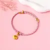 Pulsera Zongzi de Hortensia del Día de Mayo, Nueva Cuerda Roja Tejida a Mano para Niños y Bebés, Pulsera de Cuentas DIY de Alta Calidad
