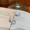 Pendientes de alta gama de nicho, súper destellantes, geométricos, de diamante y perla, pendientes de moda francesa, pendientes de lujo ligero, exquisitos, de alta gama